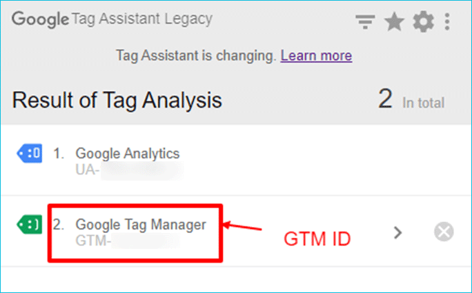 Check GTM id